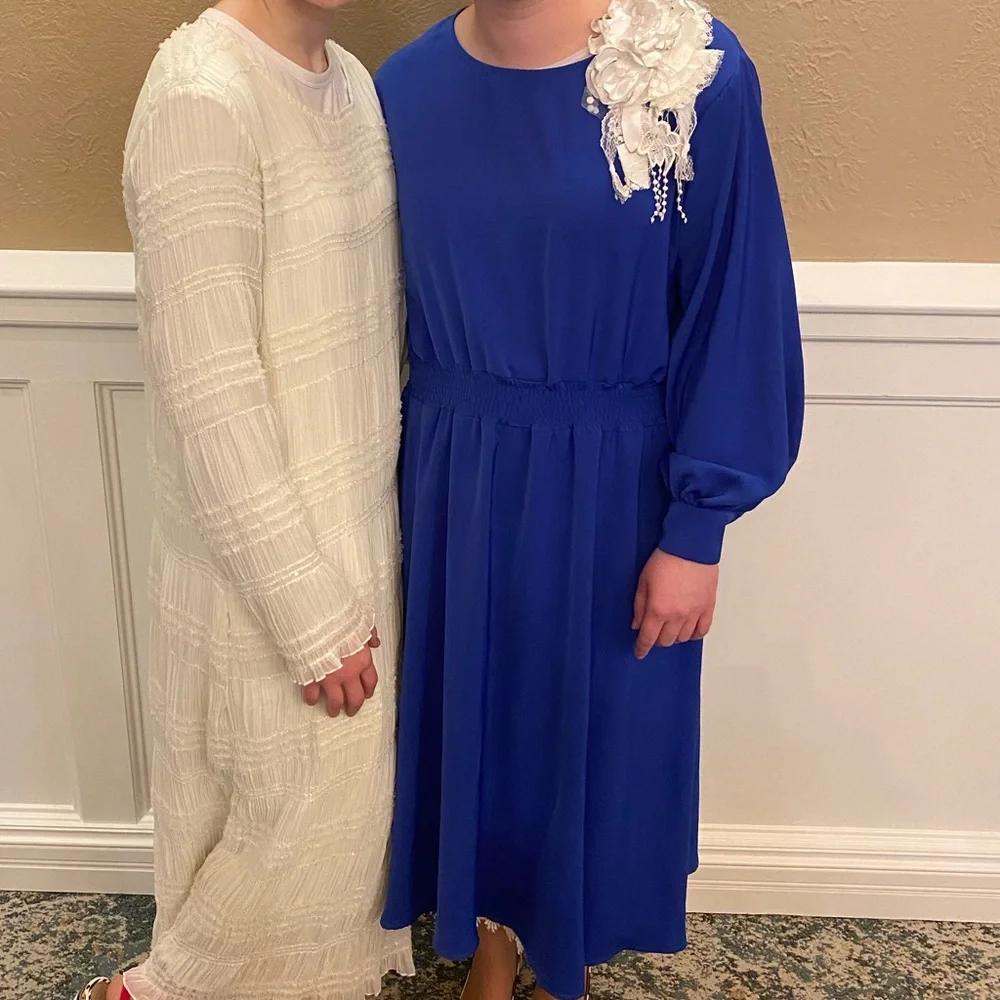 Royal Blue Silky Dress - Picture 5 of 5